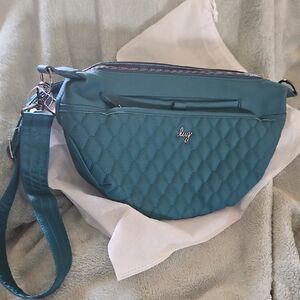 Lug Teal BOLERO SATIN LUXE Quilted Crossbody Bag